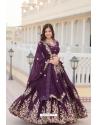 Purple Embroidered Faux Georgette Lehenga Choli