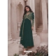 Green Chinon Embroidered Anarkali Suit