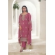 Pink Organza Embroidered Designer Suit