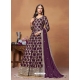 Purple Dola Jacquard Party Wear Long Gown With Dupatta