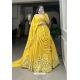 Yellow Georgette Heavy Worked Designer Lehenga Choli