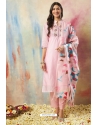 Pink Embroidered Readymade Straight Suit