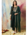 Green Embroidered Cotton Silk Readymade Suit