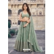 Olive Green Georgette Embroidered Lehenga Choli