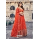 Orange Georgette Embroidered Lehenga Choli