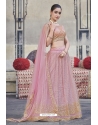 Net Embroidered Pink Lehenga Choli