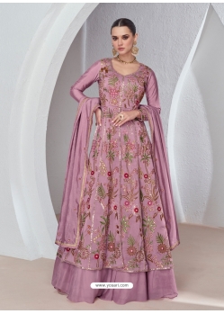 Premium Silk Pink Stylish Anarkali Suit