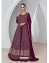 Premium Silk Anarkali Suit In Purple