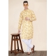 Yellow Heavy Cotton Digital Printed Kurta Pajama