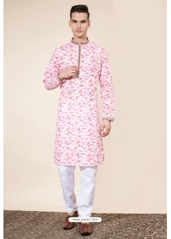 Pink Heavy Cotton Digital Printed Kurta Pajama