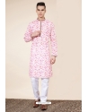 Pink Heavy Cotton Digital Printed Kurta Pajama