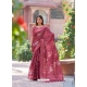 Maroon Soft Weaving Zari Floral Printed Saree