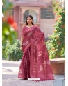 Maroon Soft Weaving Zari Floral Printed Saree