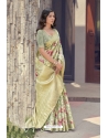 Green Soft Weaving Zari Digital Printed Saree