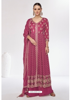 Pink Premium Chinnon Designer Anarkali Suit