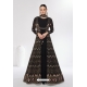 Black Premium Chinnon Designer Anarkali Suit