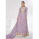 Lavender Premium Chinnon Designer Anarkali Suit