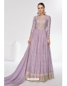 Lavender Premium Chinnon Designer Anarkali Suit