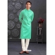 Green Poly Blend Kurta Pajama For Mens