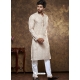 Cream Poly Cotton Digital Printed Mens Kurta Pajama