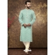 Sea Green Poly Cotton Digital Printed Mens Kurta Pajama