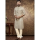 Beige Poly Cotton Digital Printed Mens Kurta Pajama