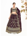 Wine Designer Heavy Georgette Lehenga Choli