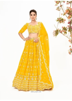 Perfect Designer Heavy Georgette Lehenga Choli In Yellow