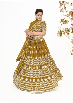 Mustard Designer Heavy Georgette Lehenga Choli