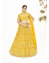 Trendy Yellow Heavy Georgette Lehenga Choli