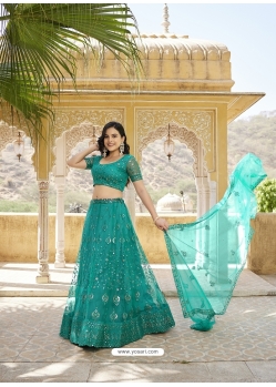 Green Designer Heavy Net Lehenga Choli