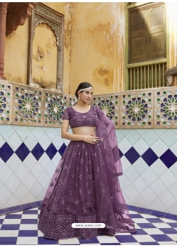 Mauve Net Heavy Designer Lehenga Choli