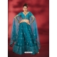 Teal Blue Net Heavy Designer Lehenga Choli