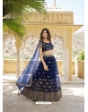 Navy Blue Designer Heavy Net Lehenga Choli