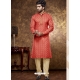 Red Poly Cotton Digital Printed Mens Kurta Pajama