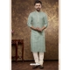 Desirable Green Poly Cotton Digital Printed Kurta Pajama For Mens