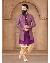 Purple Silk Sherwani Mens Wear