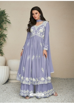 Lavender Heavy Rayon Trendy Salwar Suit