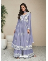 Lavender Heavy Rayon Trendy Salwar Suit