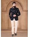 Velvet Jodhpuri Suit In Blue