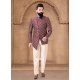 Multi Colour Jacquard Jodhpuri Suit