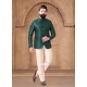 Green Jacquard Jodhpuri Suit With Print Work For Men