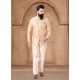 Gold Jacquard Jodhpuri Suit With Print Work