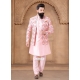 Baronial Pink Silk Indo Western