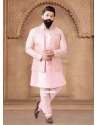 Pink Silk Indo Western With Embroidered Thread And Zari Work For Ceremonial