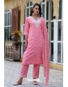 Pink Silk Readymade Straight Suit