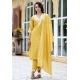 Yellow Silk Readymade Straight Suit