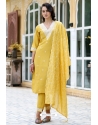 Yellow Silk Readymade Straight Suit