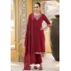 Maroon Visoce Rayon Readymade Straight Suit