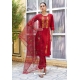 Red Readymade Straight Suit